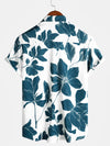 Chemise d'été décontractée à fleurs boutonnée à manches courtes pour hommes
