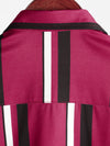 Chemise boutonnée décontractée à manches courtes à rayures verticales larges rouges pour hommes