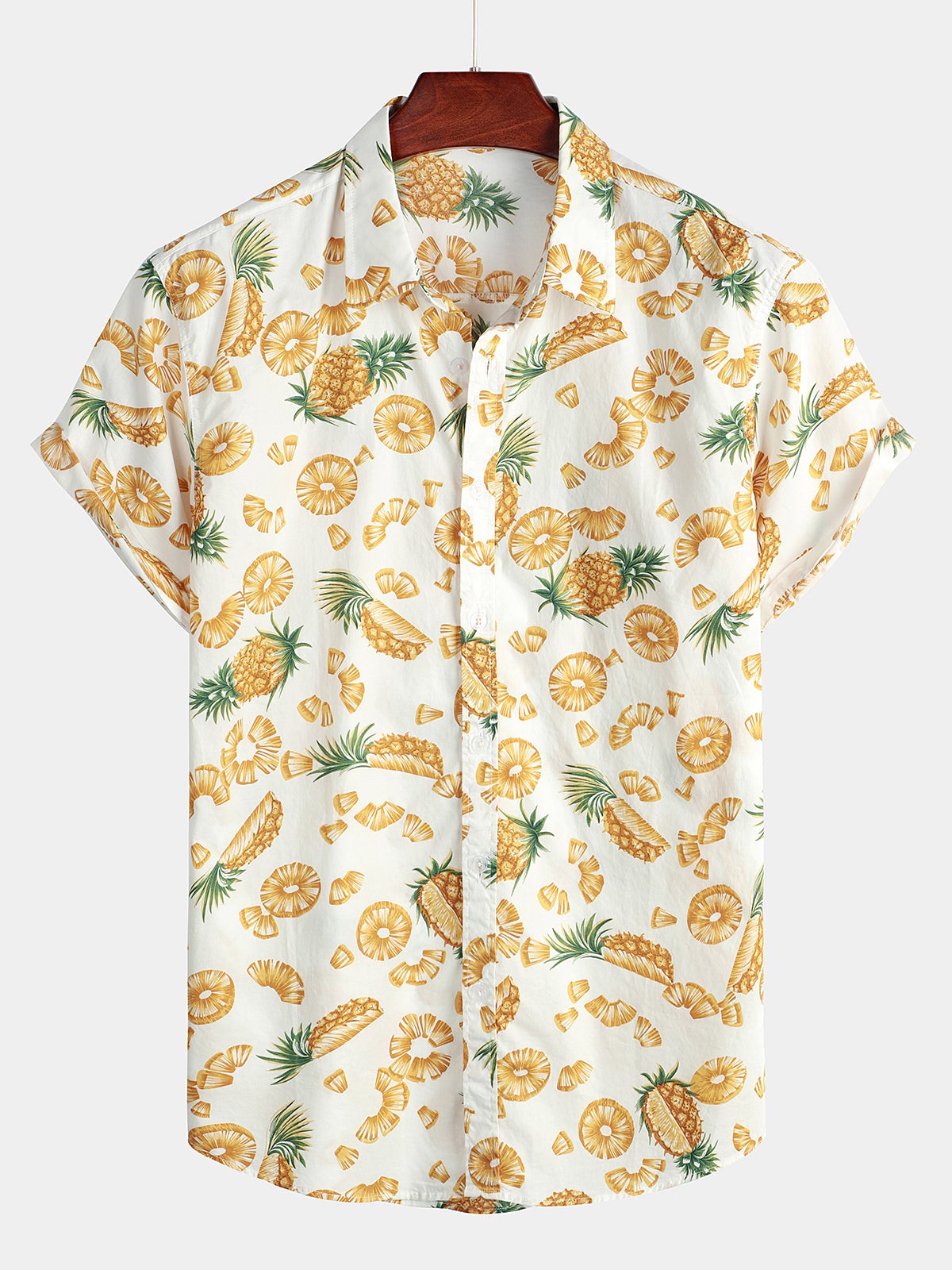 Chemise hawaïenne à manches courtes et imprimé ananas pour homme