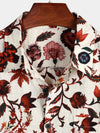 Chemise Hawaïenne Homme Beige Imprimé Floral Poche À Manches Courtes