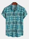 Chemise rétro bohème à manches courtes pour hommes