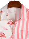 Chemise cousue rayée flamant rose flamant rose d’été