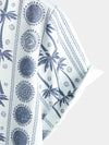 Chemise hawaïenne boutonnée bleu clair tropical à manches courtes pour homme