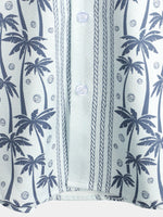 Chemise hawaïenne boutonnée bleu clair tropical à manches courtes pour homme