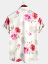 Chemise hawaïenne de plage boutonnée à manches courtes pour homme