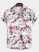 Chemise hawaïenne boutonnée à manches courtes pour hommes