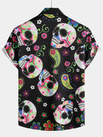 Chemise hawaïenne noire drôle à manches courtes pour homme