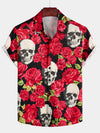 Chemise hawaïenne boutonnée à manches courtes pour homme