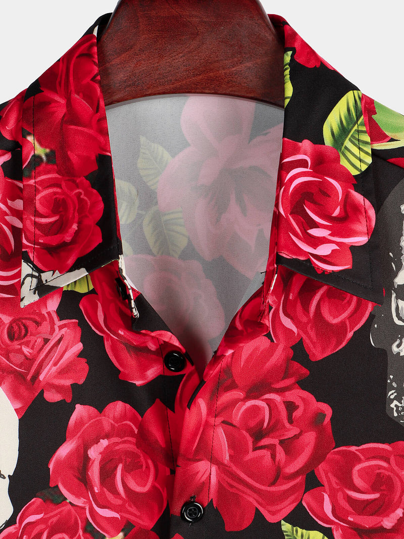 Chemise hawaïenne boutonnée à manches courtes pour homme