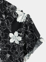 Chemise à manches courtes respirante à imprimé floral pour hommes