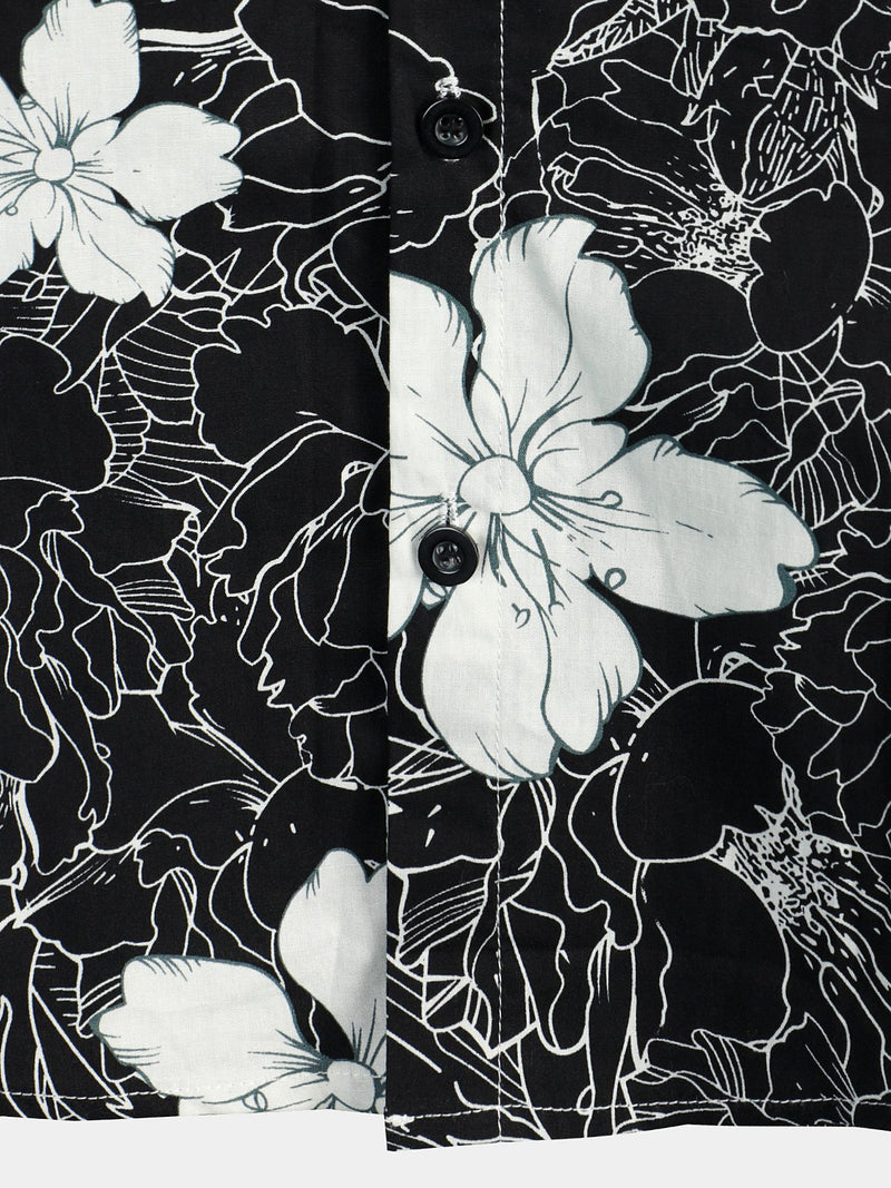 Chemise à manches courtes respirante à imprimé floral pour hommes