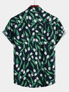 Chemise hawaïenne à manches courtes en coton à fleurs pour hommes