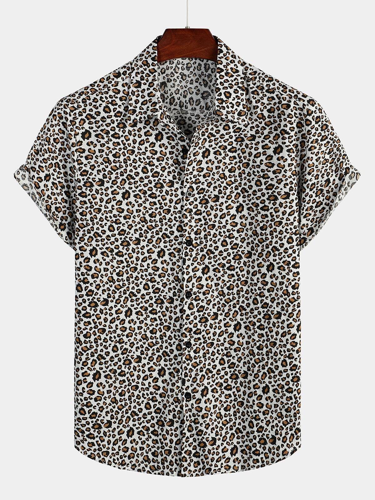 Chemise à manches courtes à imprimé léopard Rock pour hommes