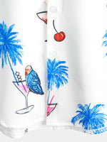 Chemise à manches courtes à manches courtes pour homme avec imprimé palmier tropical et perroquet