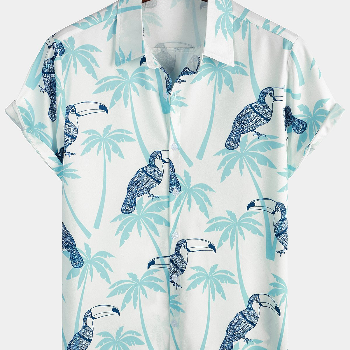 Chemises à manches courtes à imprimé tropical pour hommes