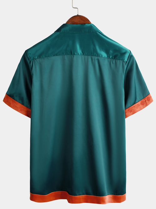 Chemise à manches courtes d'été décontractée brodée Cool Beach pour hommes