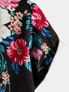 Chemise à manches courtes noire à imprimé floral pour hommes