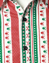 Chemise habillée en coton à manches longues pour homme avec imprimé de Noël et coupe régulière
