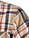 Chemise à carreaux à double poche boutonnée à carreaux pour hommes à manches longues automne hiver