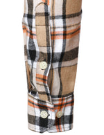 Chemise à carreaux à double poche boutonnée à carreaux pour hommes à manches longues automne hiver