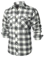 Chemise à carreaux à double poche boutonnée à carreaux pour hommes à manches longues automne hiver