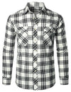 Chemise à carreaux à double poche boutonnée à carreaux pour hommes à manches longues automne hiver