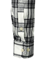 Chemise à carreaux à double poche boutonnée à carreaux pour hommes à manches longues automne hiver