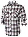 Chemise à carreaux en flanelle à double poche pour hommes