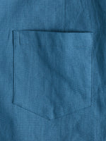 Chemise à manches courtes en coton et lin de couleur unie pour hommes