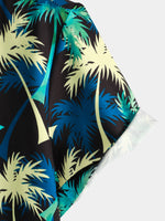 Chemise à manches courtes de vacances à imprimé tropical d'ananas et de noix de coco pour hommes