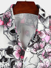 Lot de 3 | Chemises boutonnées à manches courtes Skull & Flowers pour hommes