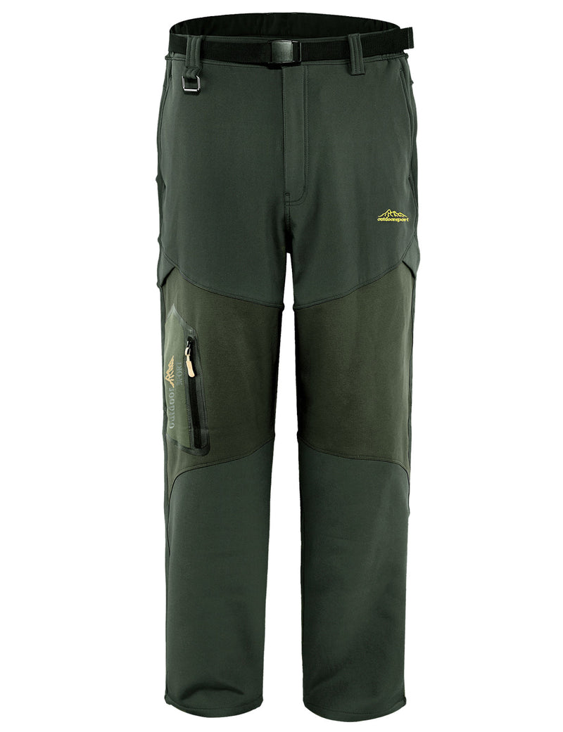 Men's Outdoor Hiking Sport Windproof Thickened Fleece Trousers Casual Work Cargo Pants
