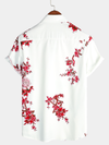Chemise décontractée à manches courtes à imprimé floral pour hommes
