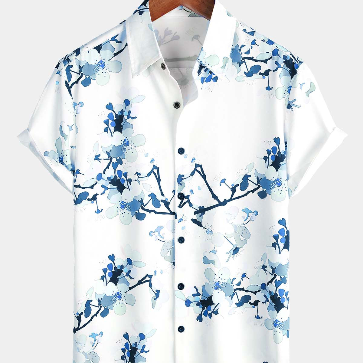 Chemise à manches courtes à imprimé floral pour hommes