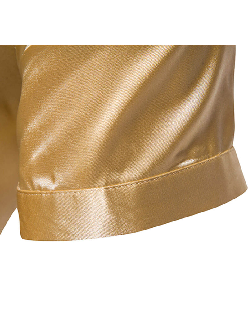 Chemise à manches courtes Summer Party de couleur unie pour hommes