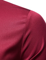 Chemise décontractée à manches longues boutonnée classique de couleur unie pour hommes