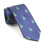 Cravate de fête de Noël sapin de Noël bleu marine pour homme