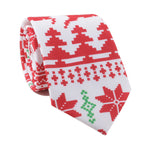 Cravates imprimées de Noël pour hommes Cravate de Noël Festival rouge
