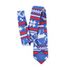 Cravates de vacances imprimées de Noël pour hommes Cravate bleue