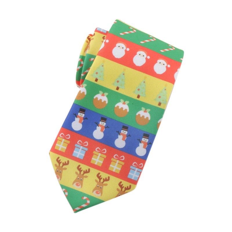 Cravate de Noël colorée et amusante pour hommes