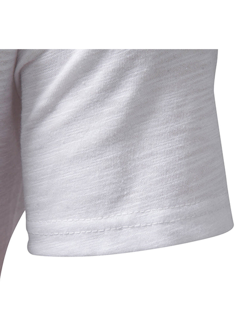 T-shirt à manches courtes décontracté pour hommes de couleur unie