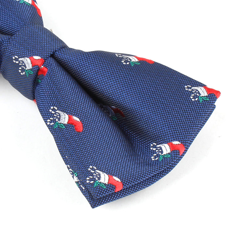 Chaussettes de Noël Homme Vacances Bleu Festival Noeud Papillon