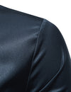 Chemise décontractée à manches longues boutonnée classique de couleur unie pour hommes
