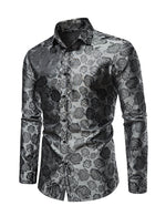 Chemise à manches longues en jacquard pour homme