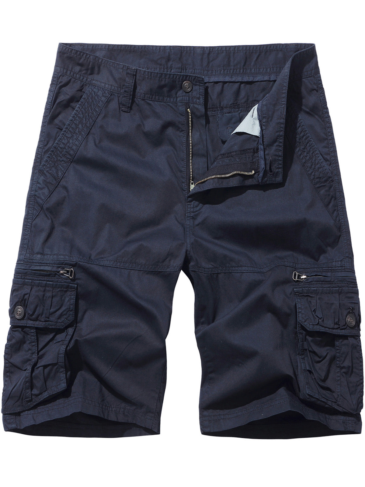 Short en coton décontracté de couleur unie pour hommes