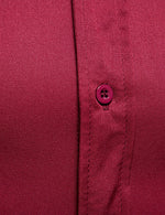 Chemise décontractée à manches longues boutonnée classique de couleur unie pour hommes