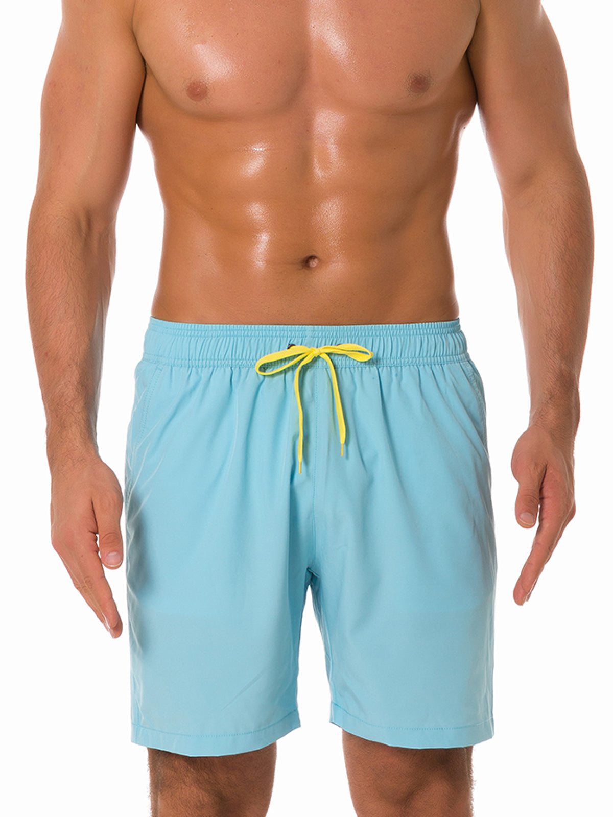 Shorts de plage décontractés d'été de couleur unie pour hommes