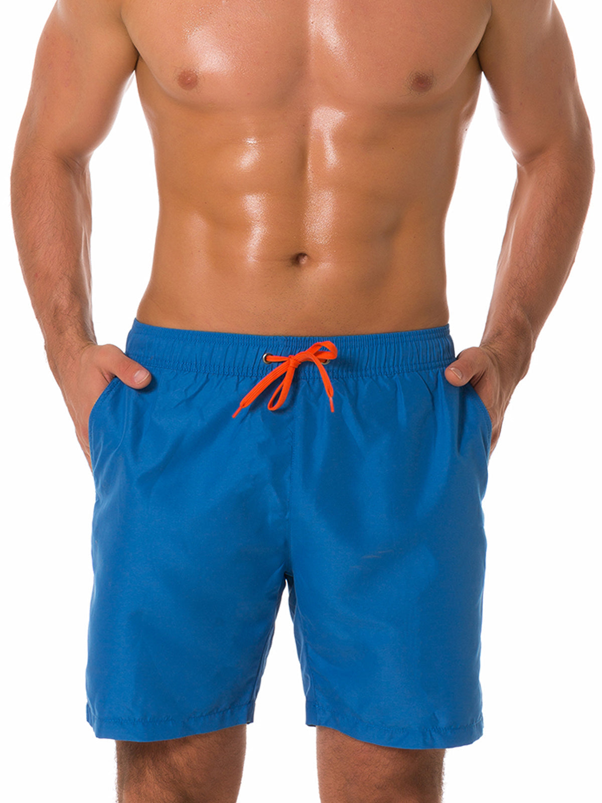 Shorts de plage décontractés d'été de couleur unie pour hommes