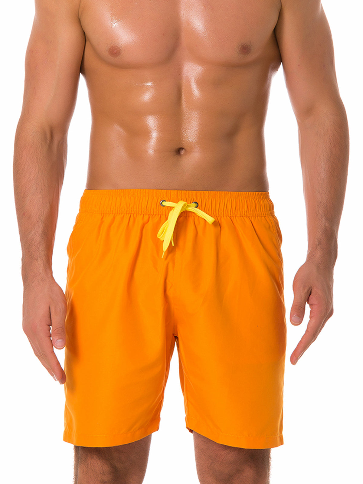 Shorts de plage décontractés d'été de couleur unie pour hommes