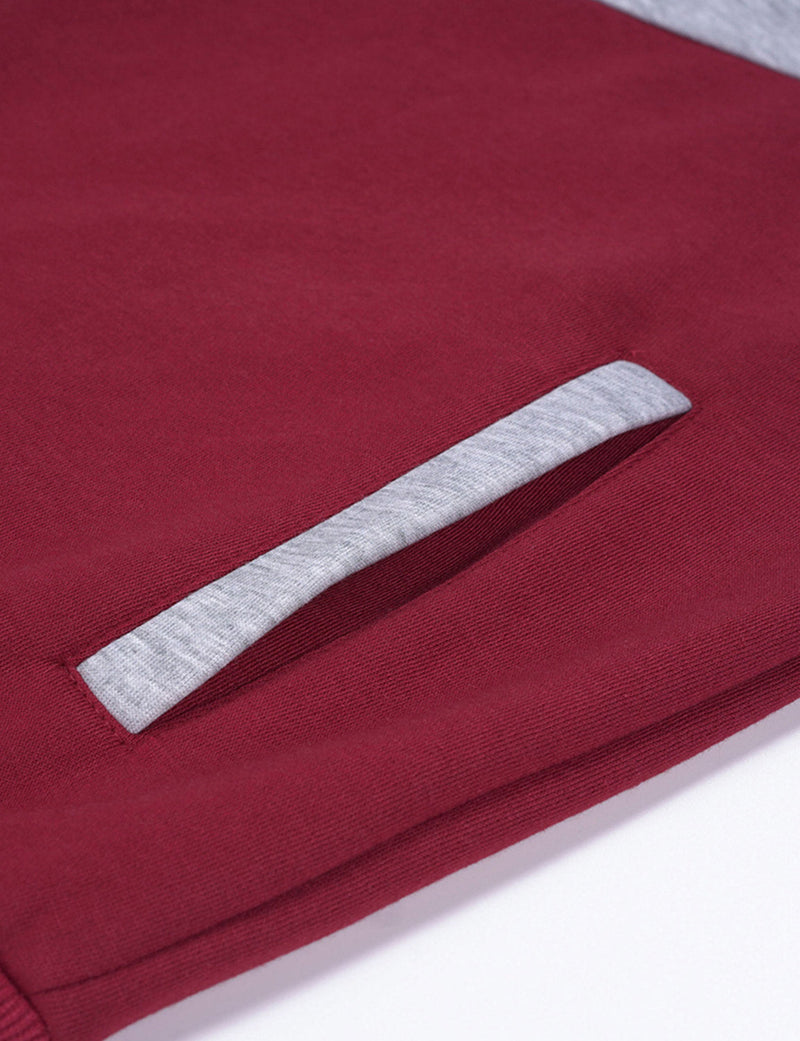 Sweat à capuche classique à manches longues et blocs de couleurs pour homme avec poche